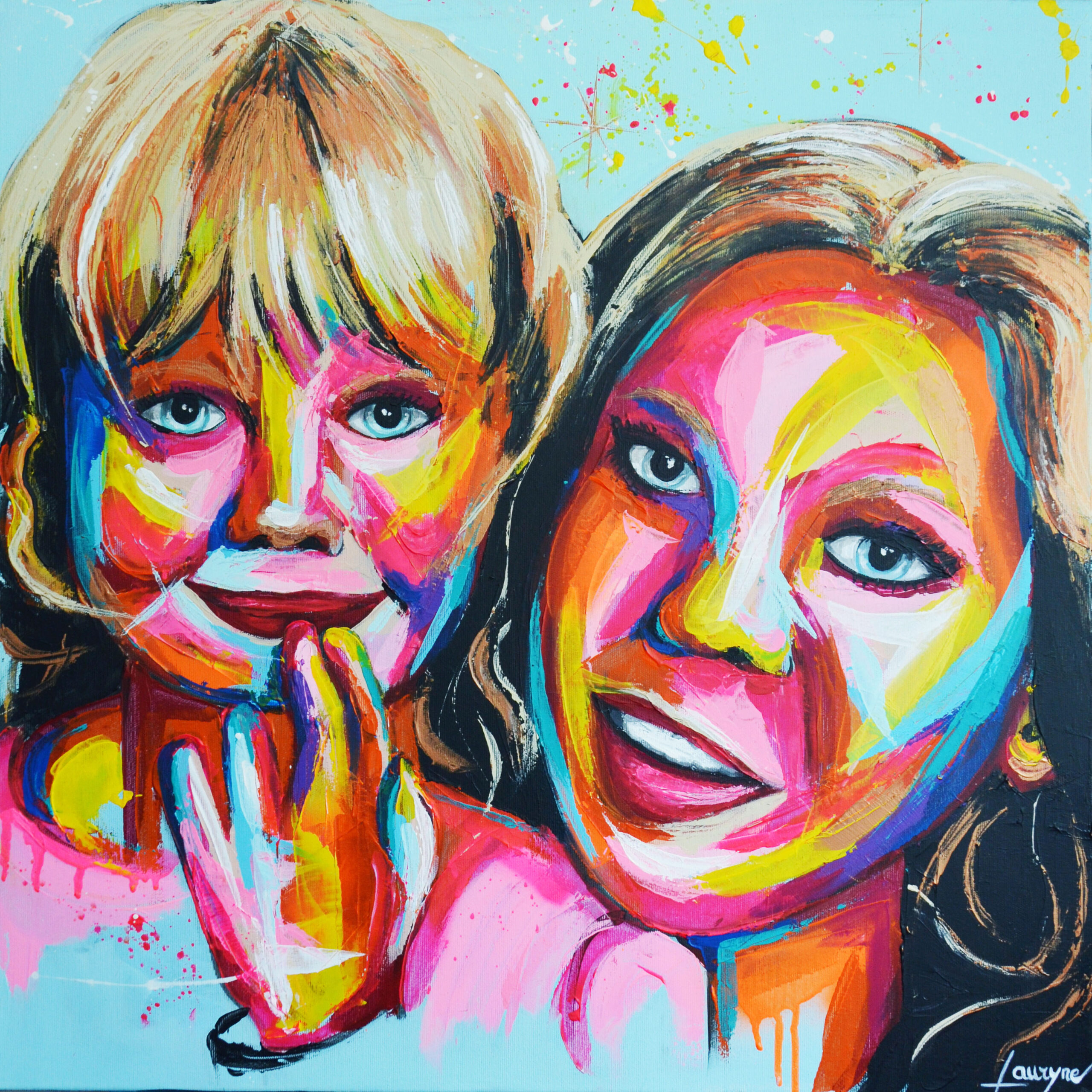 Sisters-1-toile-acrylique-lauryne-mazza