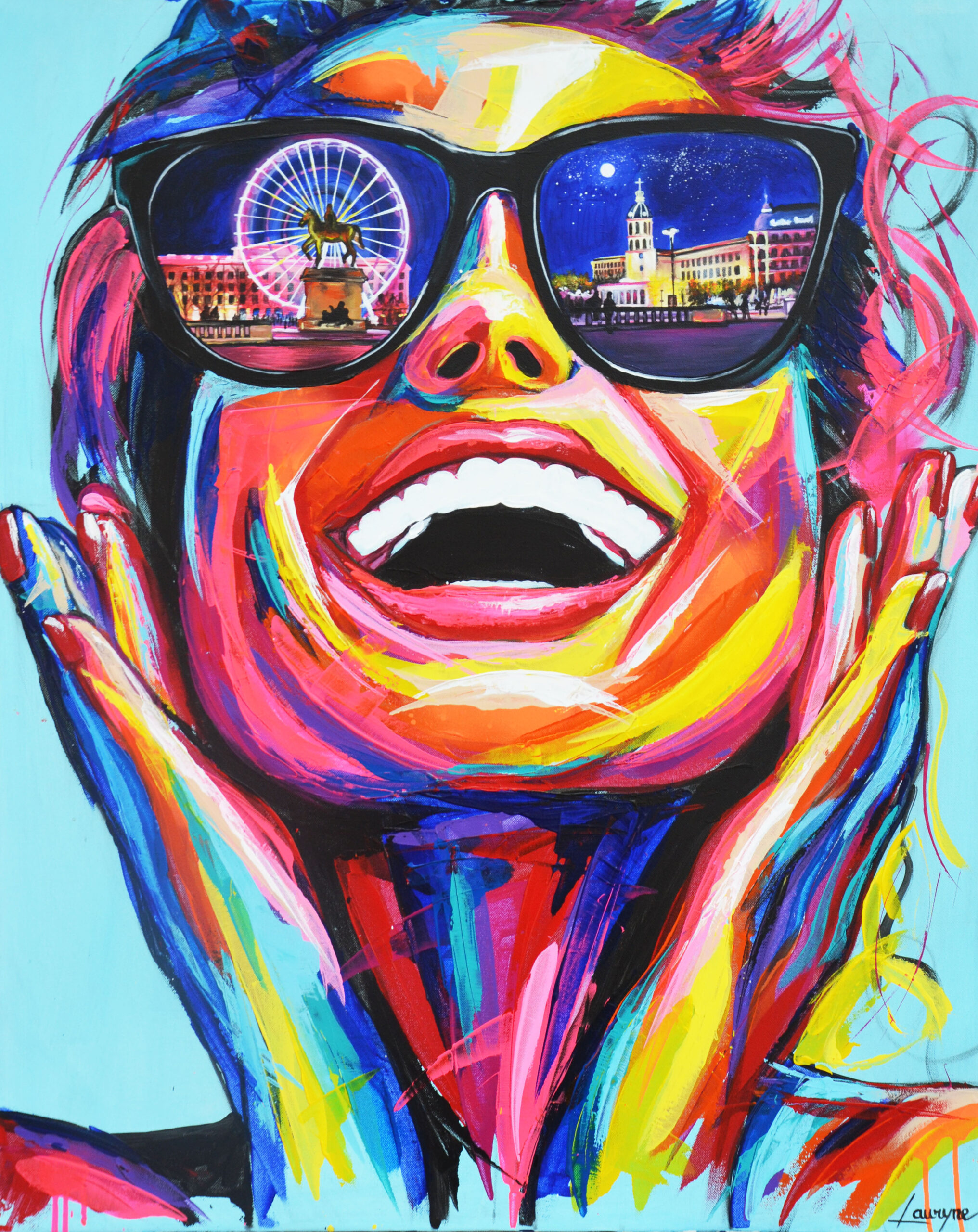 Lyon-by-night-toile-acrylique-lauryne-mazza