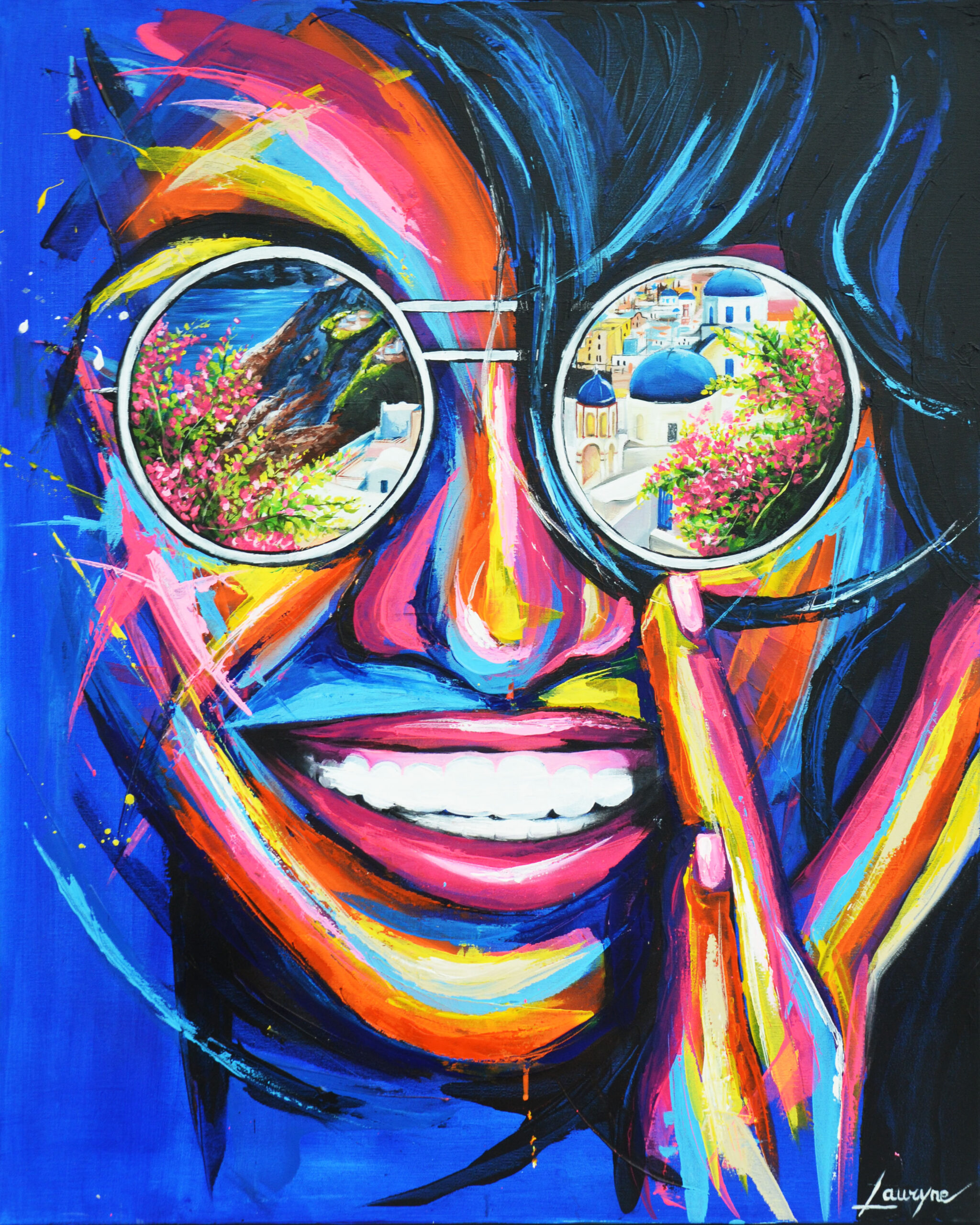 Santorin-toile-acrylique-lauryne-mazza